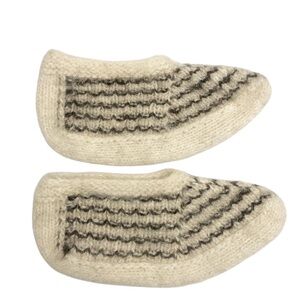 Wool Hand Knit Nordic Pattern Slippers